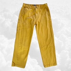 Obey Skater Cotton Carpenter Loose Fit Pants Yellow Unisex Relaxed Size 31x28”